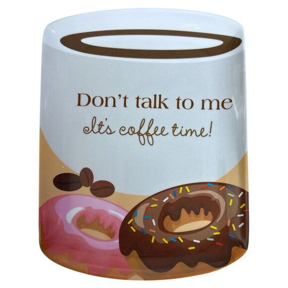 Donut ‘Coffee Time’ Melamine Plates Set/2 6.5×8.5″ Kitchen Fun - Picture 3 of 6